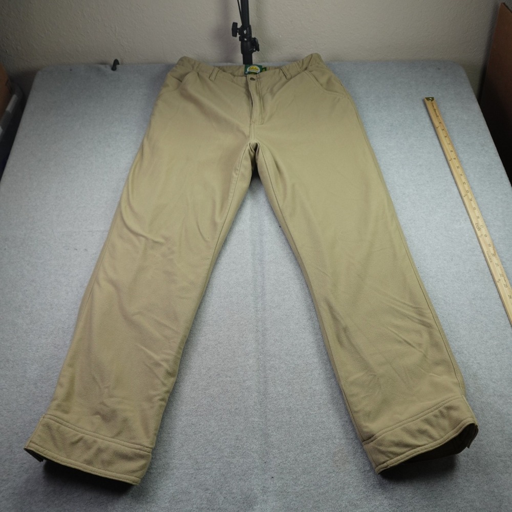 Cabelas Pants Mens 36 Reg Tan Fleece Lined Outdoor Hiking Trousers Winter